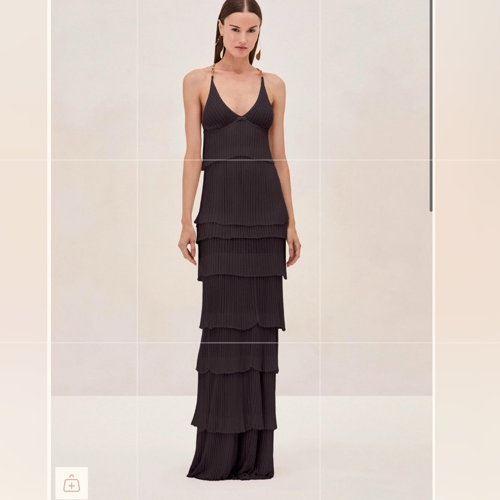 NWT Alexis “Yira Dress” Black Tiered Maxi Dress
